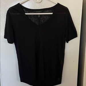 Banana‎ Republic XS Classic 100% Linen Black Short Sleeve Tee